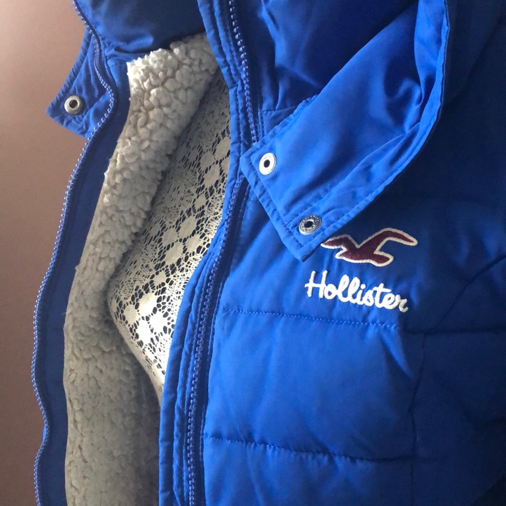 Hollister Cozy Blue Hooded Bomber Jacket Size XS - Picture 4 of 6